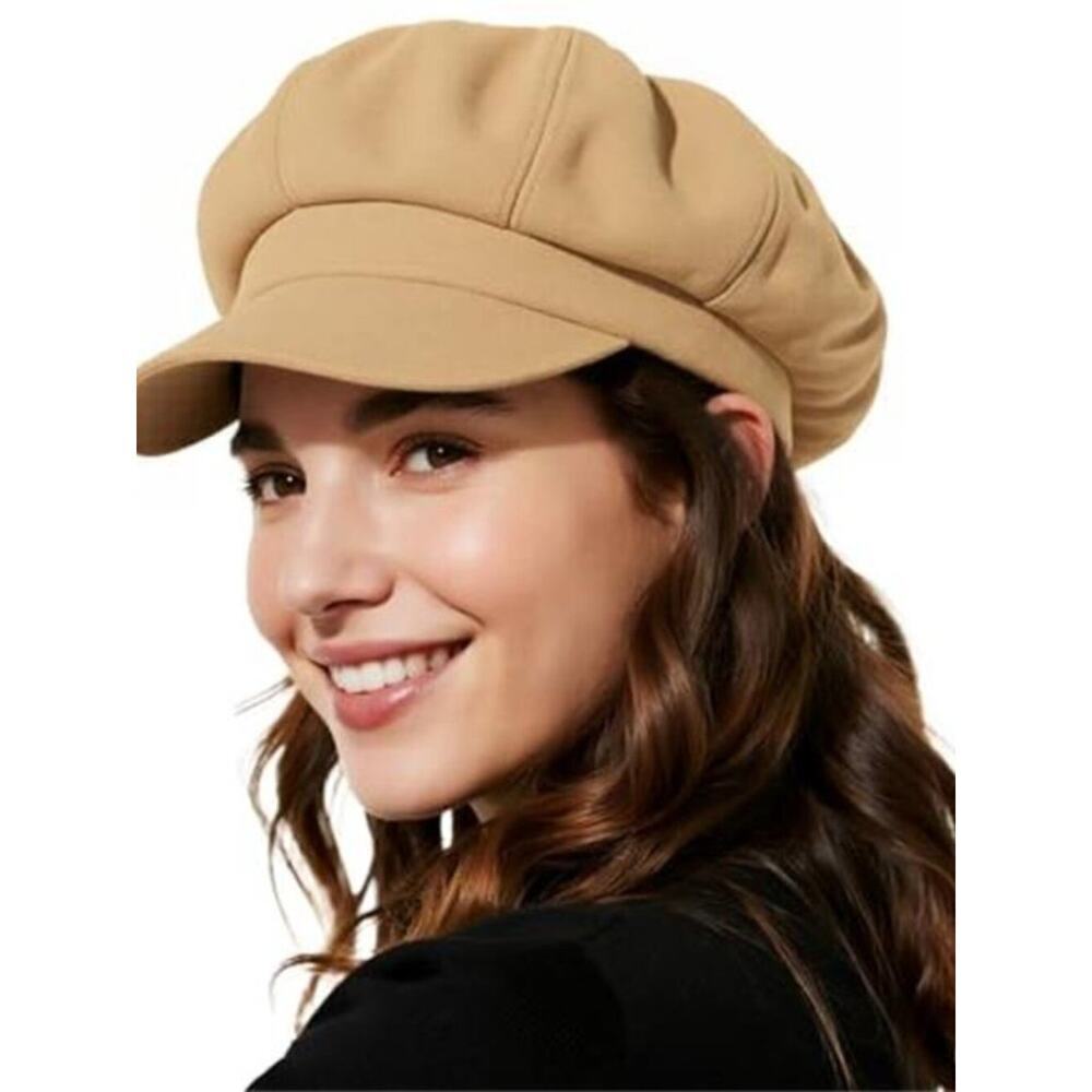 Newsboy Hats Classic Retro Red Cap with Adjustable Drawstring, Baker Boy Hat